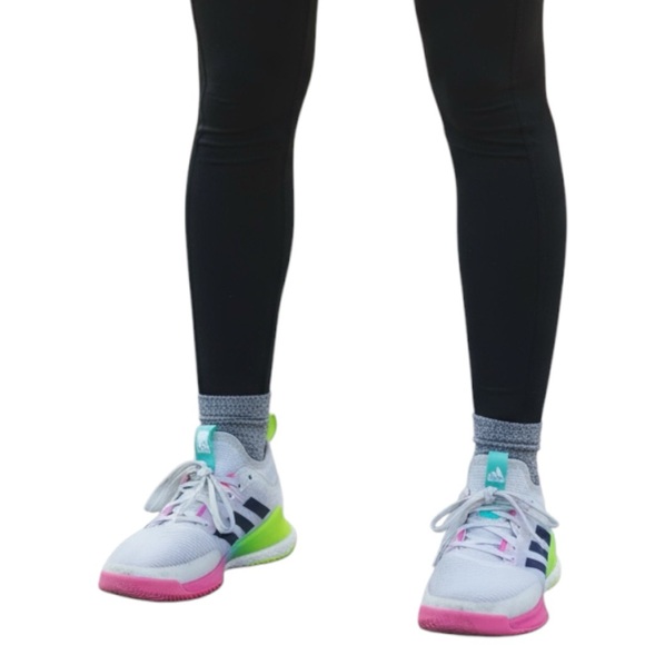 adidas Shoes - Adidas Crazyflight Women’s Volleyball Shoes Size 6 White Neon Pink Green Boost